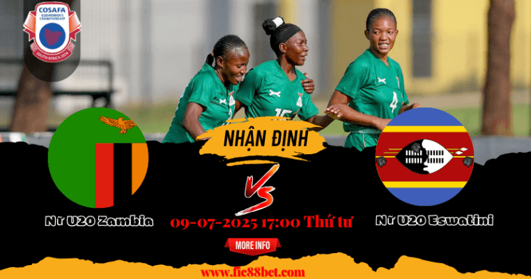 Nhận định Nữ U20 Zambia vs Nữ U20 Eswatini