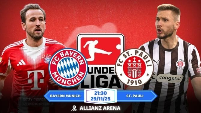 Nhận định Bayern Munich vs St. Pauli Vòng 12 Bundesliga