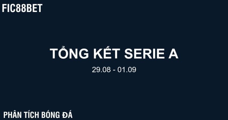 Tổng kết Serie A (29/08 – 01/09) - Fic88bet